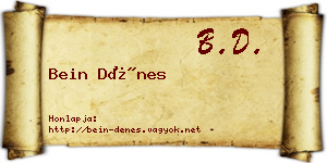 Bein Dénes névjegykártya